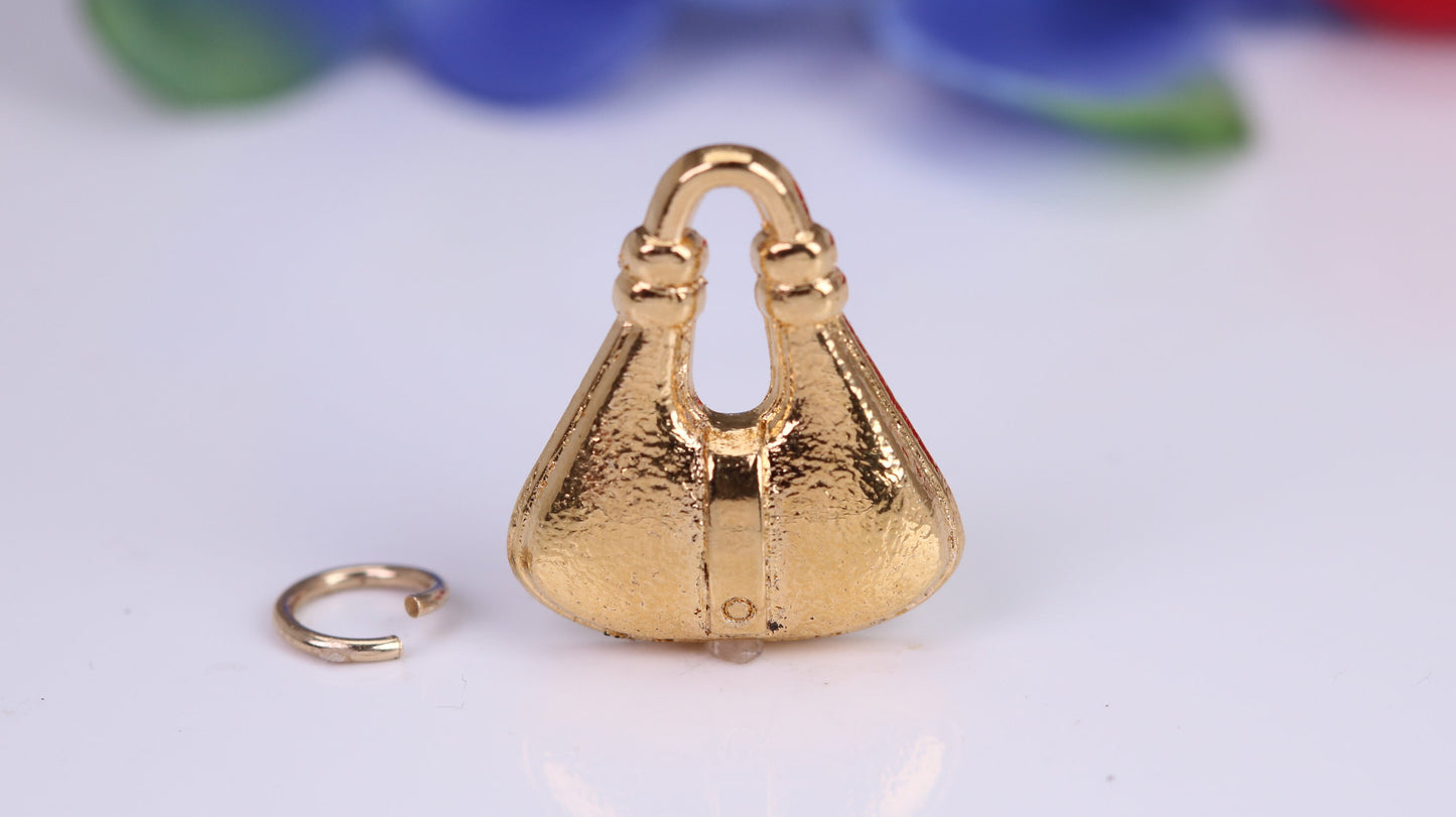 Handbag Charm, Traditional Charm, Made from Solid Cast Yellow Gold, British Hallmarked