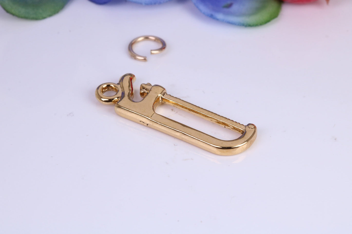 Hacksaw Charm, Traditional Charm, Made from Solid Cast Yellow Gold, British Hallmarked