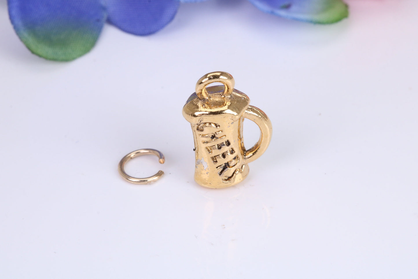 Pint of Beer Charm, Traditional Charm, Made From Solid Cast Yellow Gold with British Hallmark