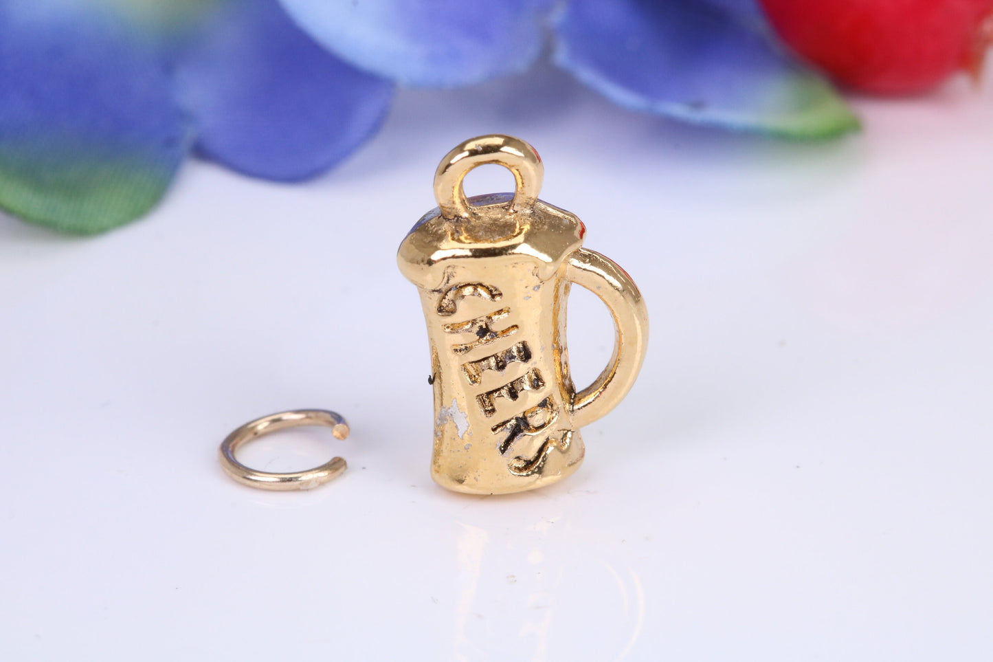 Pint of Beer Charm, Traditional Charm, Made From Solid Cast Yellow Gold with British Hallmark