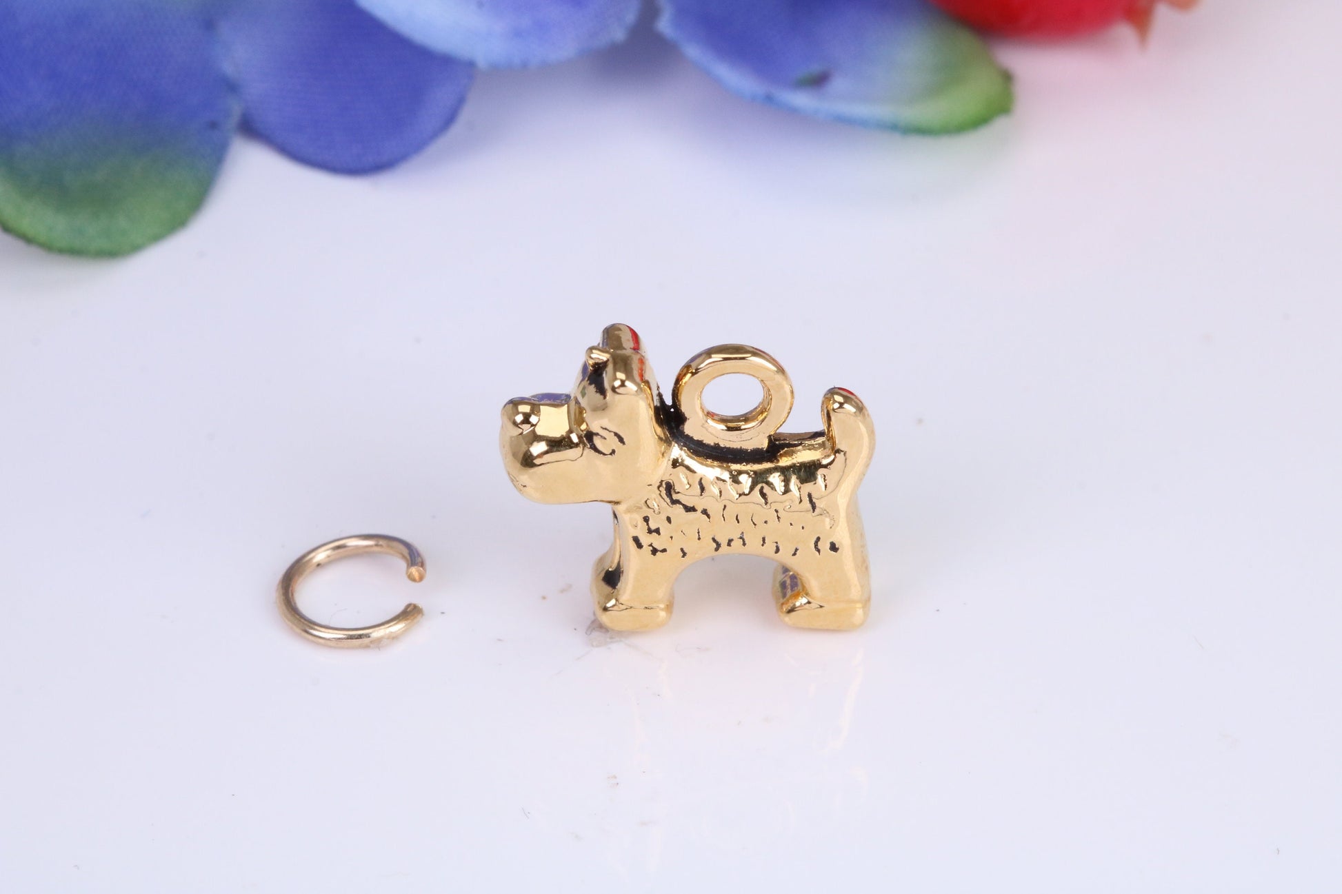 Dog Charm, Traditional Charm, Made from Solid Yellow Gold, British Hallmarked