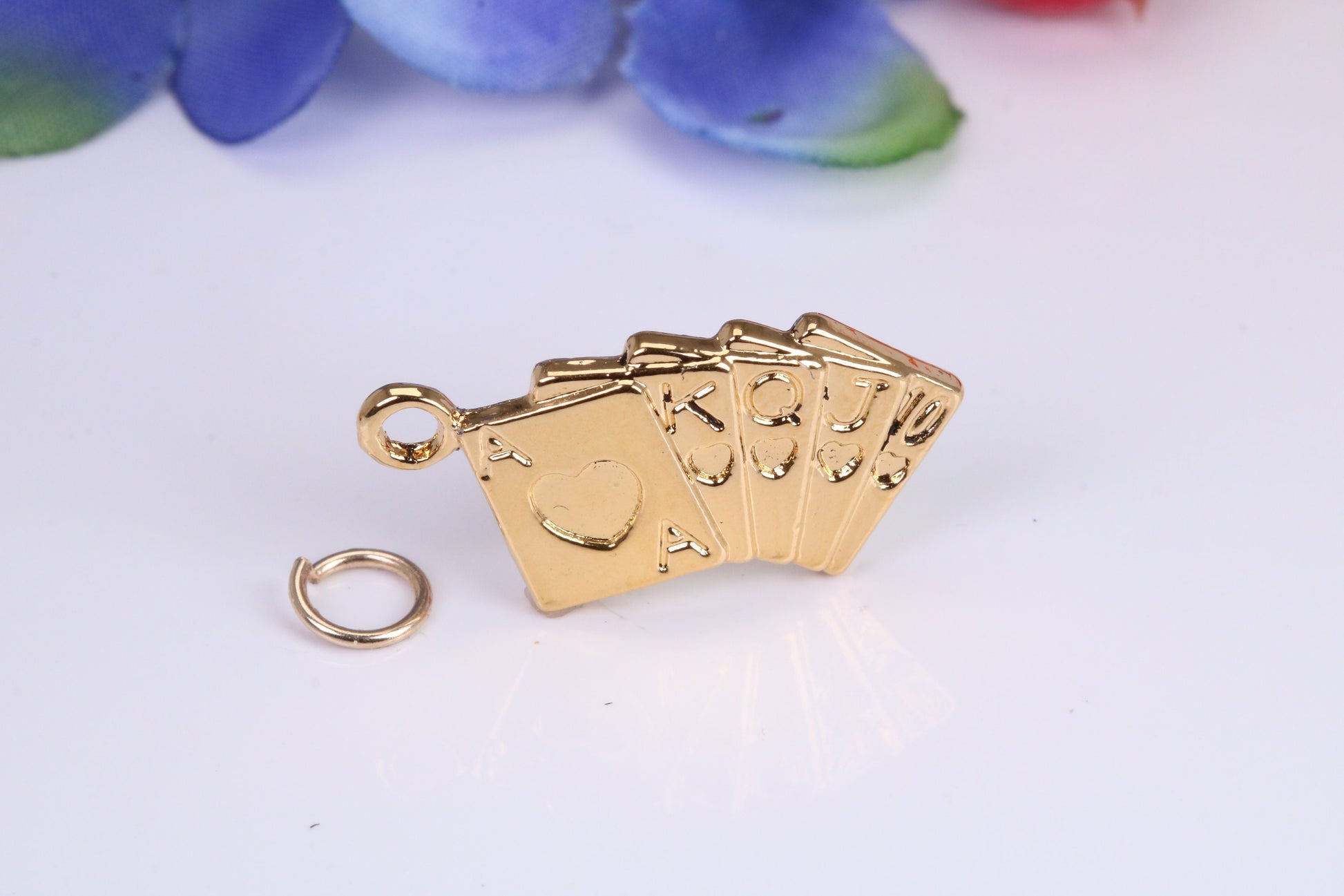 Playing Cards Charm, Traditional Charm, Made from Solid Cast Yellow Gold, British Hallmarked