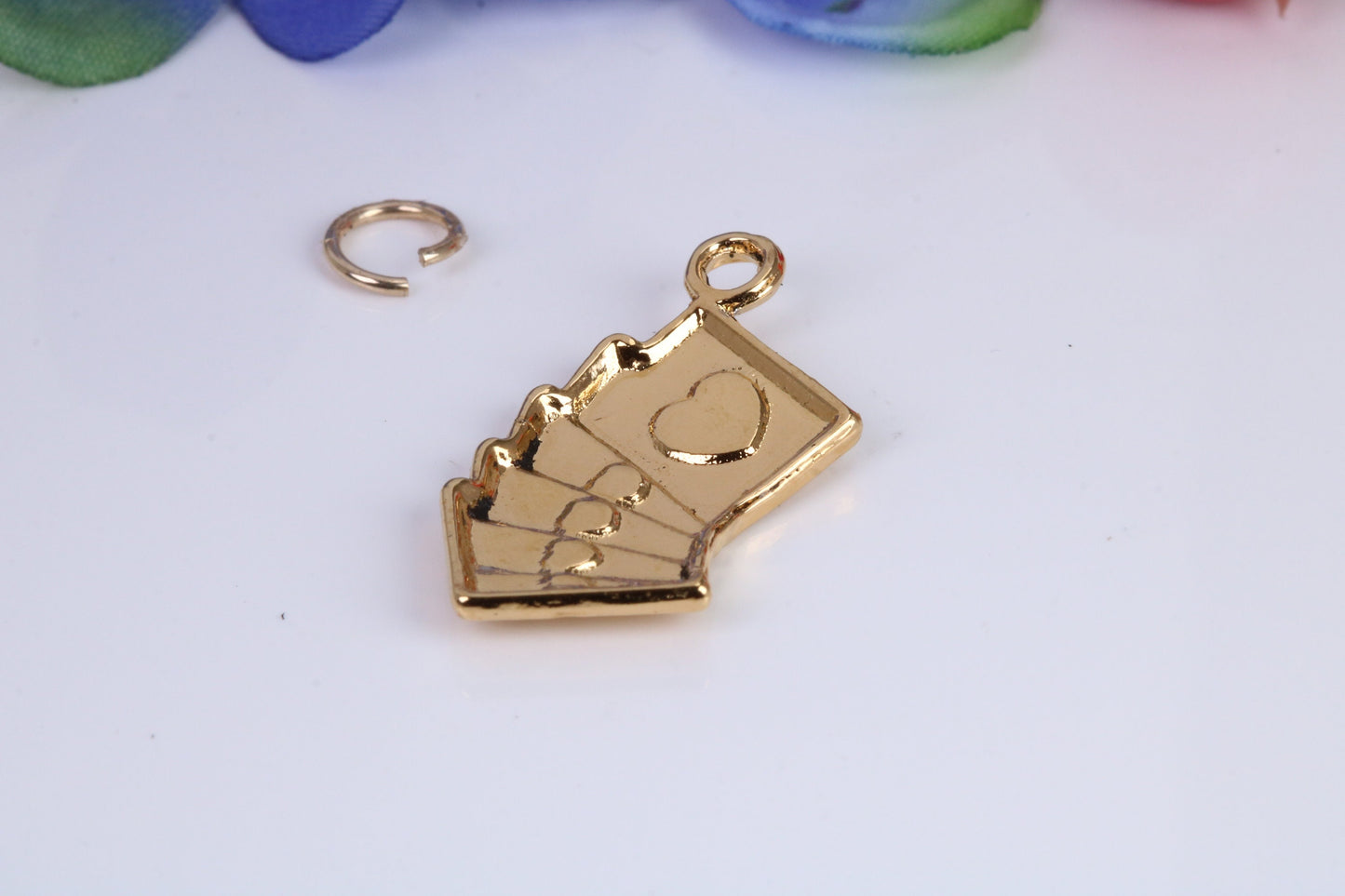 Playing Cards Charm, Traditional Charm, Made from Solid Cast Yellow Gold, British Hallmarked