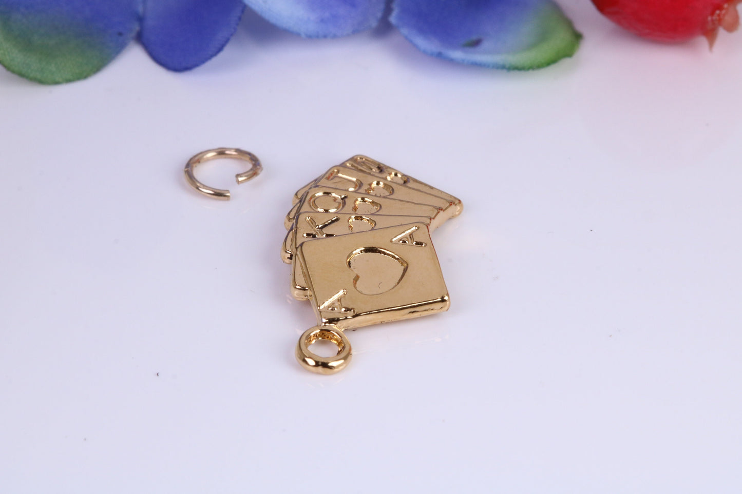 Playing Cards Charm, Traditional Charm, Made from Solid Cast Yellow Gold, British Hallmarked