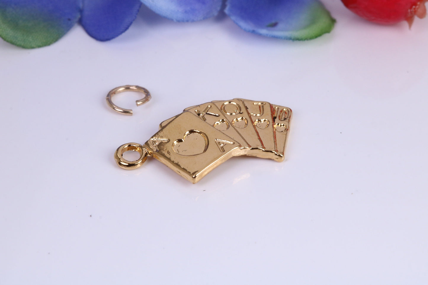 Playing Cards Charm, Traditional Charm, Made from Solid Cast Yellow Gold, British Hallmarked