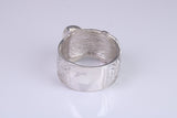 Large and heavy Buckle ring, made from solid cast silver, British Hallmarked