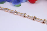Three Strand, Three Tone Bracelet, With Length Adjustable Chain, Made from solid Sterling Silver