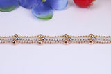 Three Strand, Three Tone Bracelet, With Length Adjustable Chain, Made from solid Sterling Silver