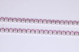 Pink Sapphire Coloured Cubic Zirconia set Necklace, made from solid Sterling Silver