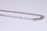 Pink Sapphire Coloured Cubic Zirconia set Necklace, made from solid Sterling Silver