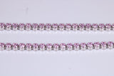 Pink Sapphire Coloured Cubic Zirconia set Necklace, made from solid Sterling Silver
