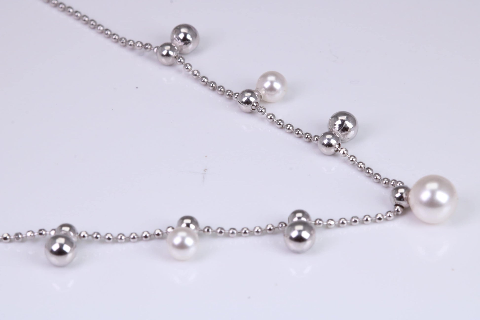 Pearl and Bead Necklace made from Sterling Silver