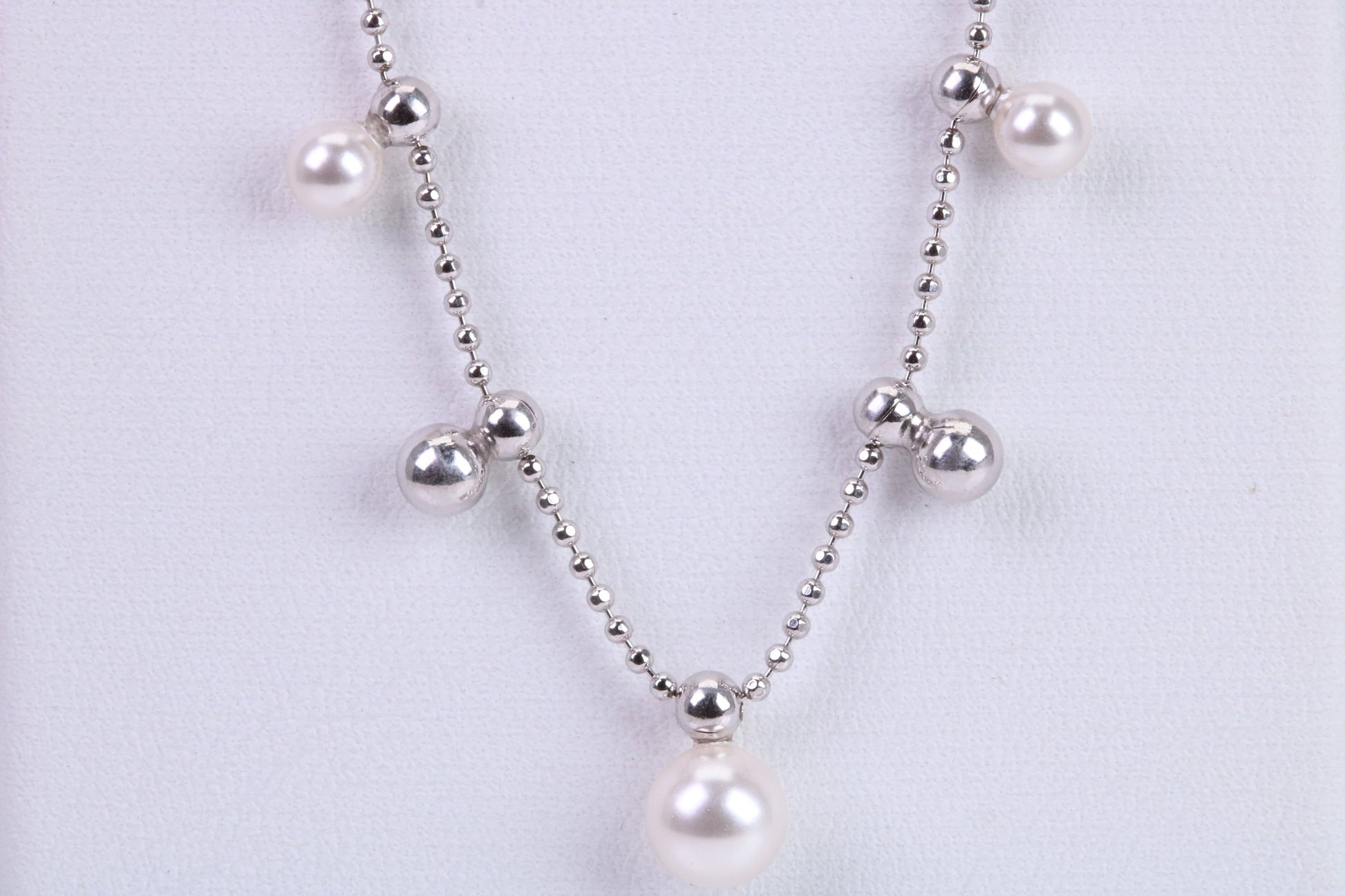 Pearl and Bead Necklace made from Sterling Silver