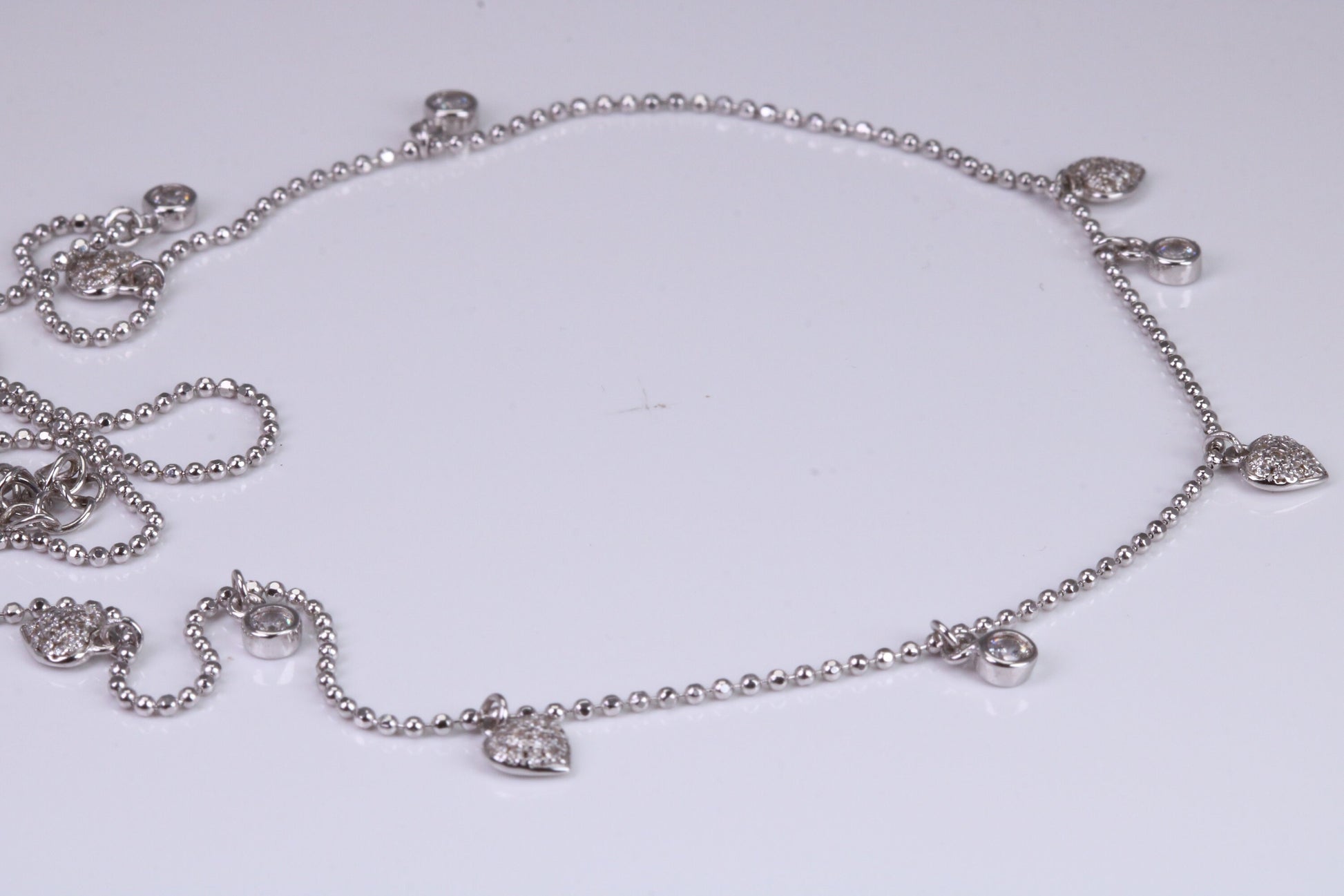 Diamond White Cubic Zirconia set Necklace, made from solid Sterling Silver
