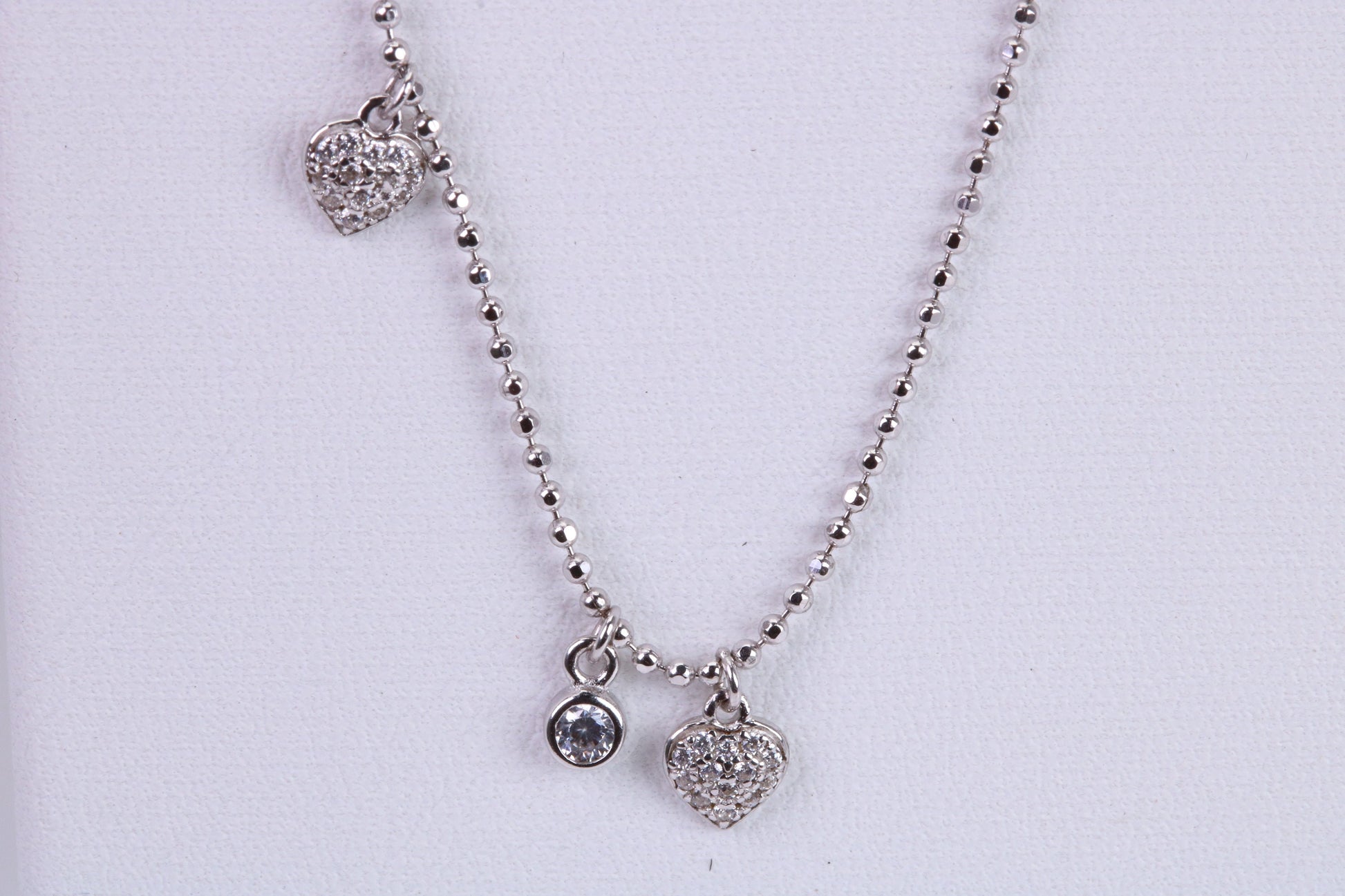 Diamond White Cubic Zirconia set Necklace, made from solid Sterling Silver