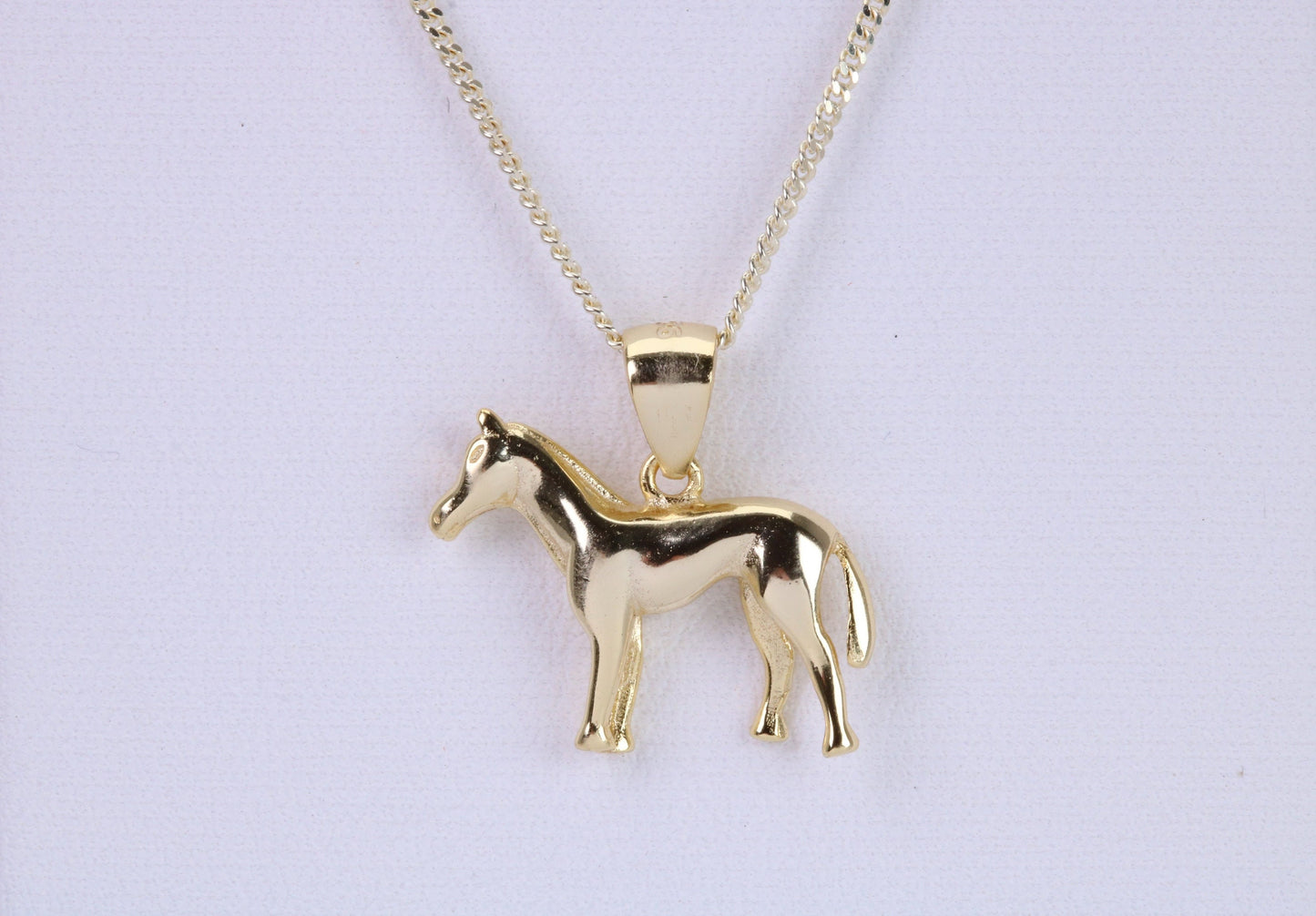 Horse Necklace, Made from solid Sterling Silver, 18ct Yellow Gold Plated
