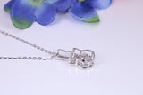 Guitar Necklace, C Z set, Made From Solid Silver, Length Adjustable Chain