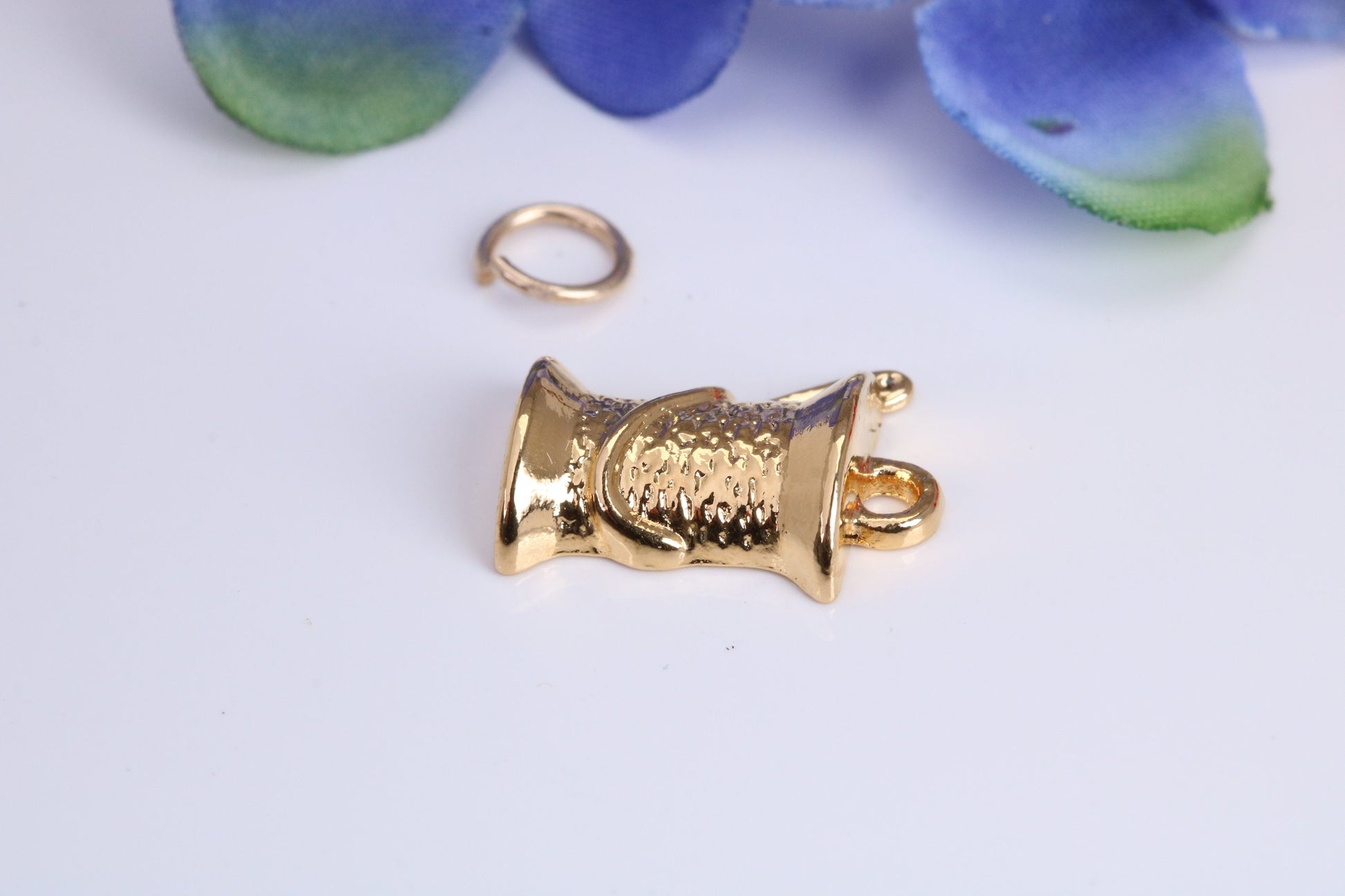 Ice Bucket Charm, Traditional Charm, Made From Solid Cast Yellow Gold with British Hallmark