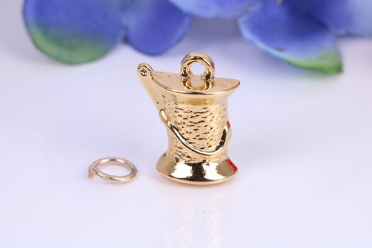 Ice Bucket Charm, Traditional Charm, Made From Solid Cast Yellow Gold with British Hallmark