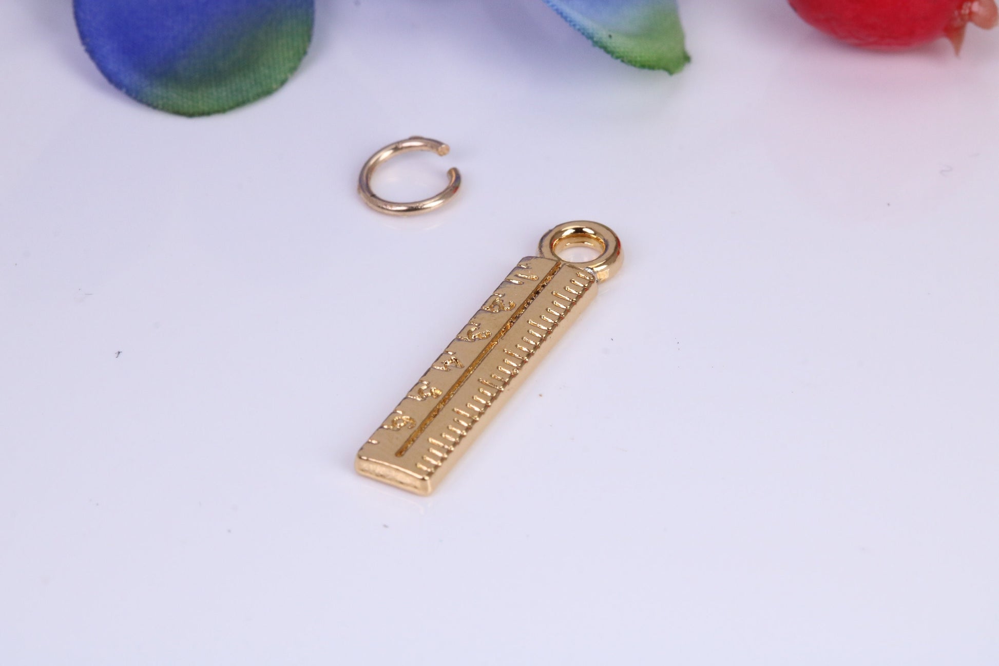 Ruler Charm, Traditional Charm, Made from Solid Cast Yellow Gold, British Hallmarked