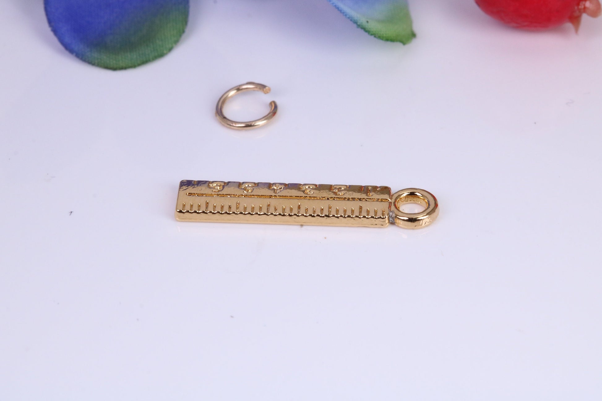 Ruler Charm, Traditional Charm, Made from Solid Cast Yellow Gold, British Hallmarked