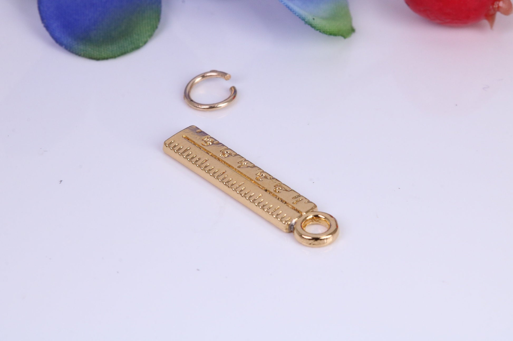 Ruler Charm, Traditional Charm, Made from Solid Cast Yellow Gold, British Hallmarked