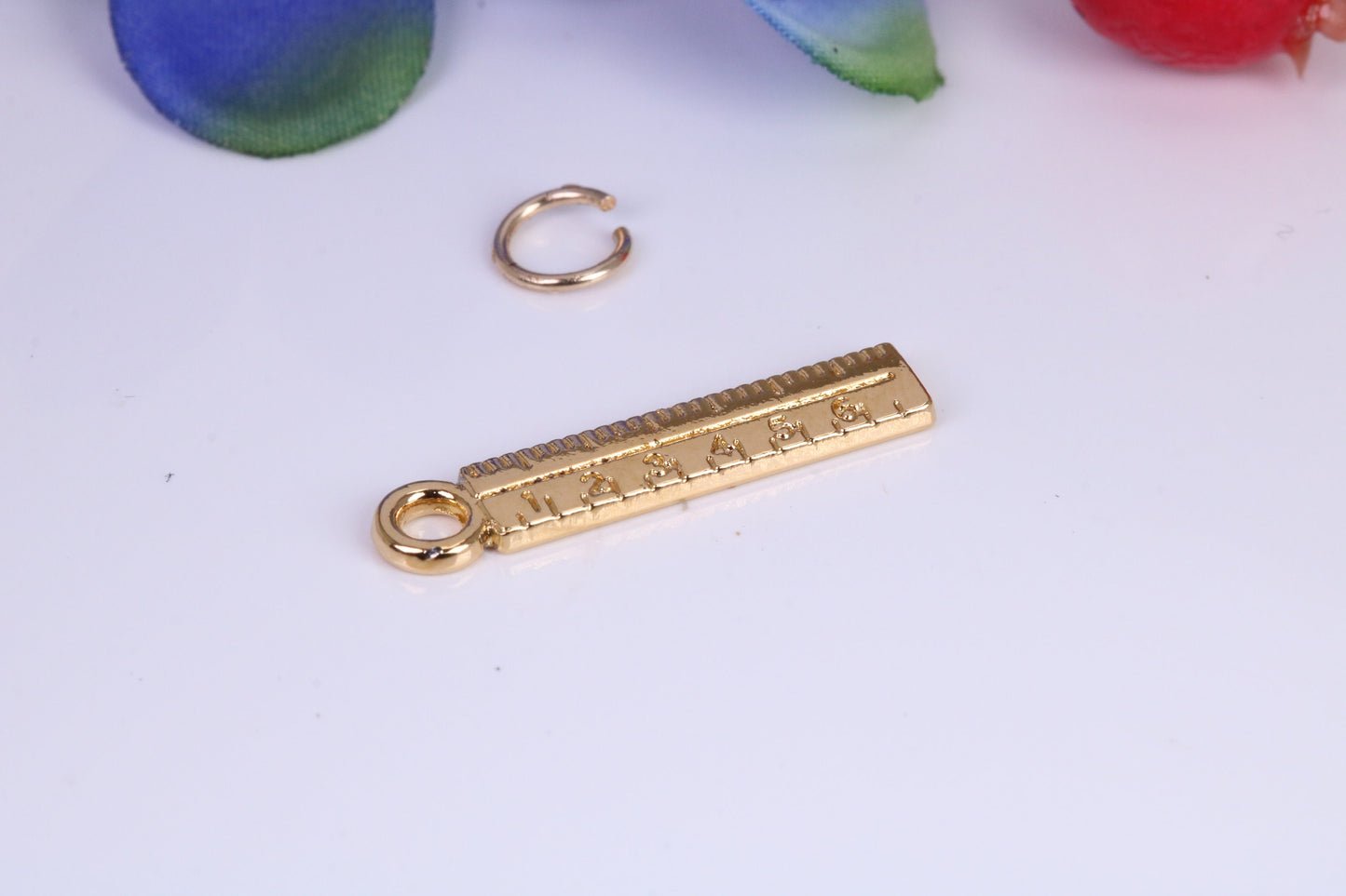 Ruler Charm, Traditional Charm, Made from Solid Cast Yellow Gold, British Hallmarked