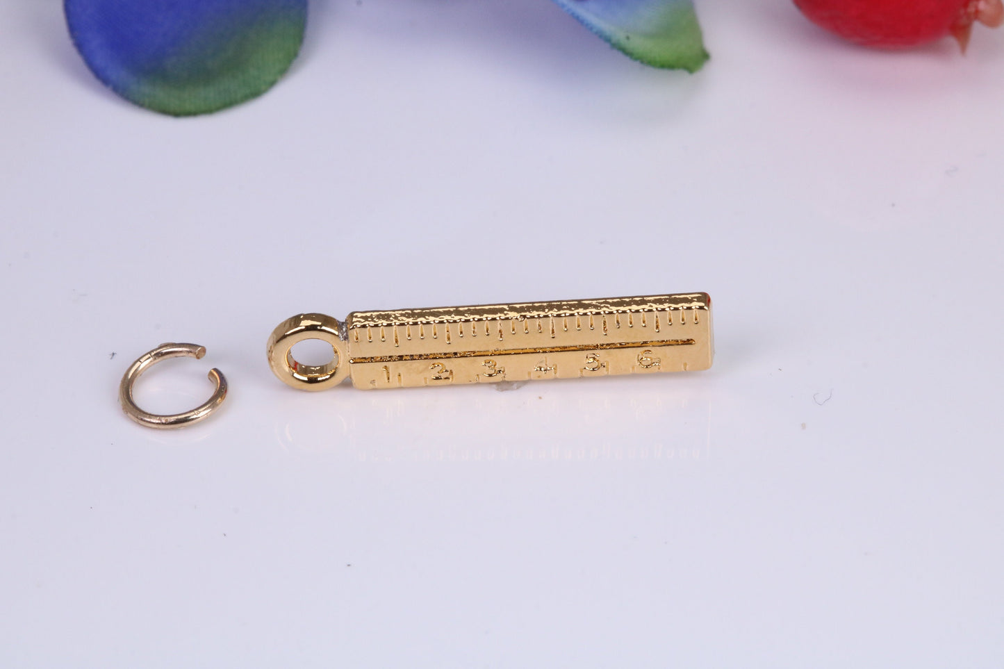 Ruler Charm, Traditional Charm, Made from Solid Cast Yellow Gold, British Hallmarked