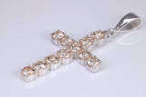 Champagne C Z set 60 mm Long Cross, Made From Solid Cast Silver