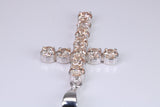 Champagne C Z set 60 mm Long Cross, Made From Solid Cast Silver