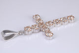 Champagne C Z set 60 mm Long Cross, Made From Solid Cast Silver