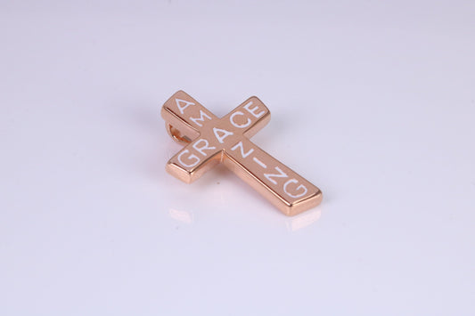 Amazing Grace Cross, Made from solid Sterling Silver, 18ct Rose Gold Plated