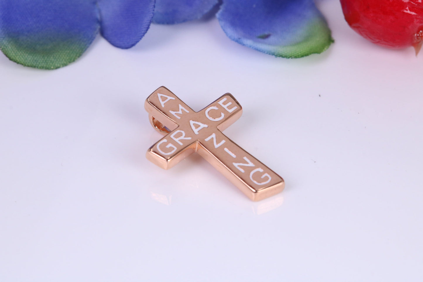 Amazing Grace Cross, Made from solid Sterling Silver, 18ct Rose Gold Plated