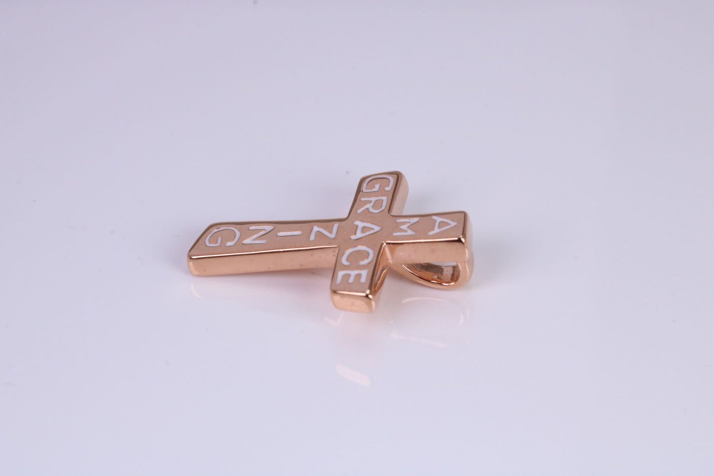 Amazing Grace Cross, Made from solid Sterling Silver, 18ct Rose Gold Plated