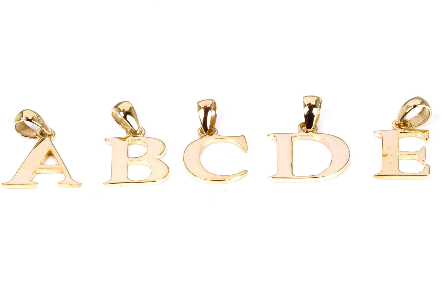 Name Initial Necklace, Made from Solid Yellow Gold with High Polished Finish and 18 inch Gold Chain