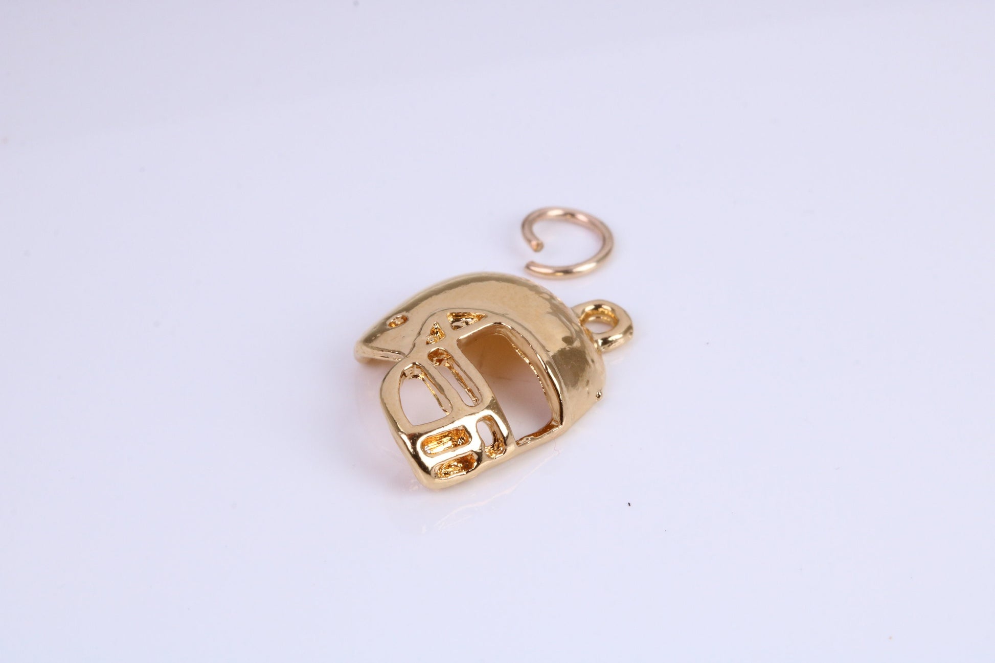 American Football Hat charm, Traditional Charm, Made from Solid Cast Yellow Gold, British Hallmarked