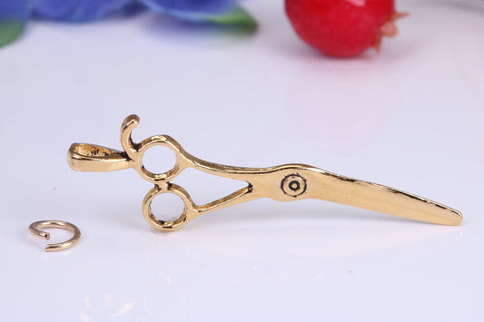 Scissor Charm, Traditional Charm, Made from Solid Cast Yellow Gold, British Hallmarked