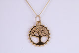 Tree of Life Necklace, Made from Solid Yellow Gold with High Polished Finish, British Hallmarked