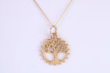 Tree of Life Necklace, Made from Solid Yellow Gold with High Polished Finish, British Hallmarked