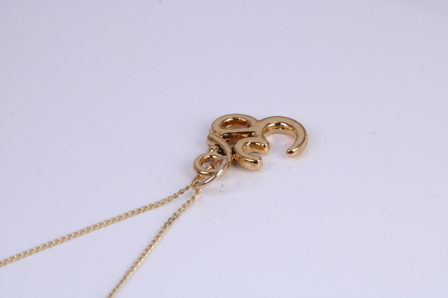 Aum Necklace, Made from Solid Yellow Gold with High Polished Finish, British Hallmarked