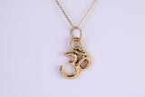 Aum Necklace, Made from Solid Yellow Gold with High Polished Finish, British Hallmarked