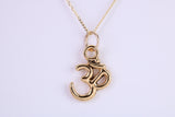 Aum Necklace, Made from Solid Yellow Gold with High Polished Finish, British Hallmarked