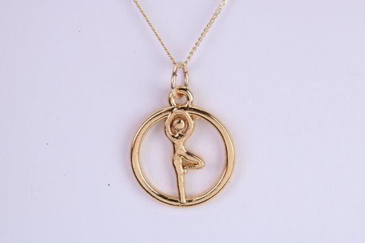 Gymnast Necklace, Made from Solid Yellow Gold with High Polished Finish, British Hallmarked