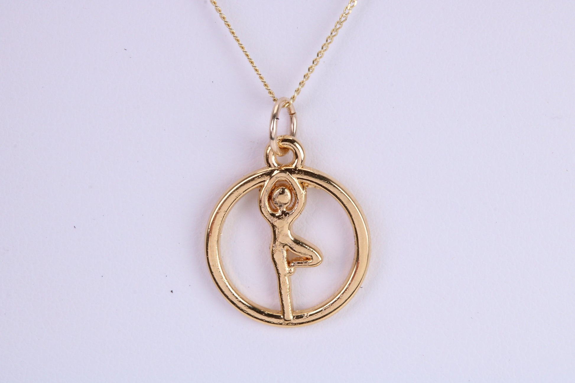 Gymnast Necklace, Made from Solid Yellow Gold with High Polished Finish, British Hallmarked