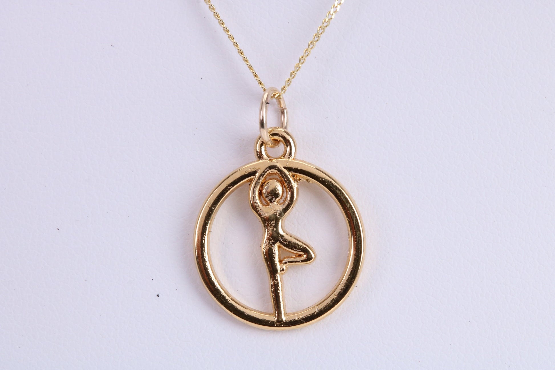 Gymnast Necklace, Made from Solid Yellow Gold with High Polished Finish, British Hallmarked
