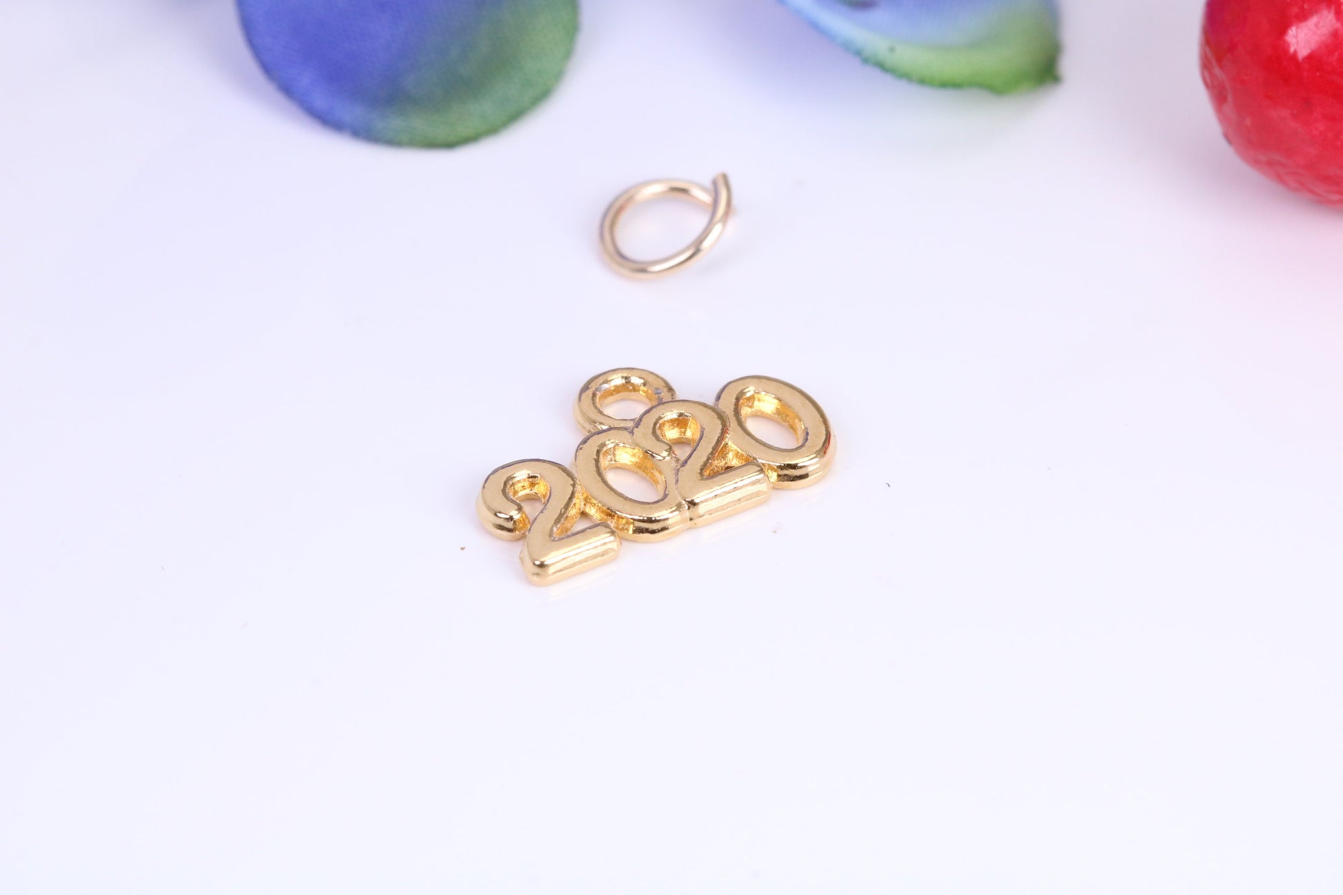 Year 2020 Charm, Traditional Charm, Made from Solid Cast Yellow Gold, British Hallmarked