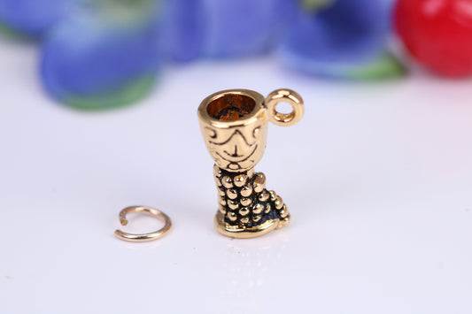 Wine Goblet Charm, Traditional Charm, Made from Solid Cast Yellow Gold, British Hallmarked