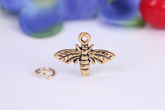 Wasp Charm, Traditional Charm, Made from Solid Cast Yellow Gold, British Hallmarked