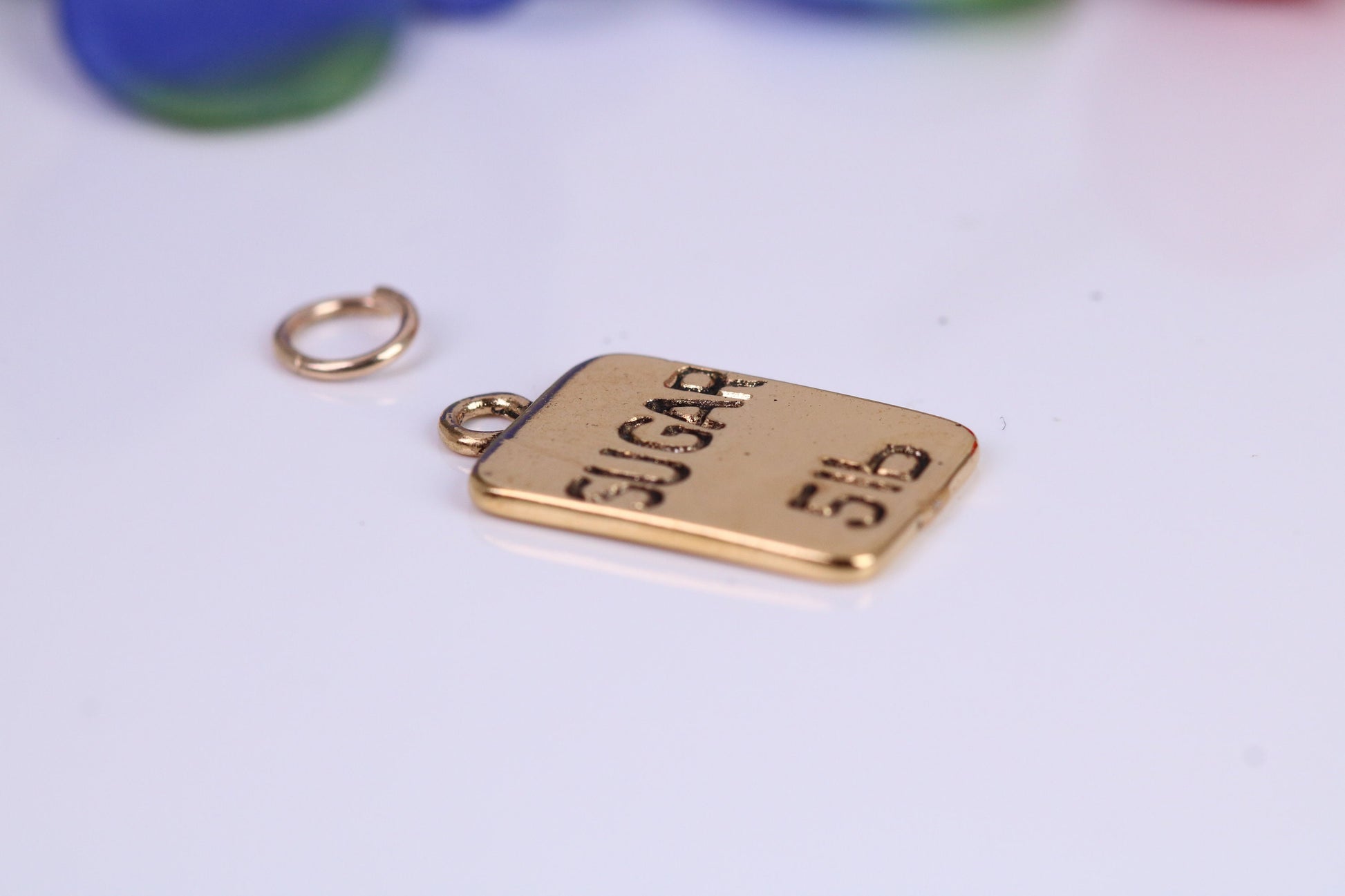 Bag of Sugar Charm, Traditional Charm, Made from Solid Cast Yellow Gold, British Hallmarked