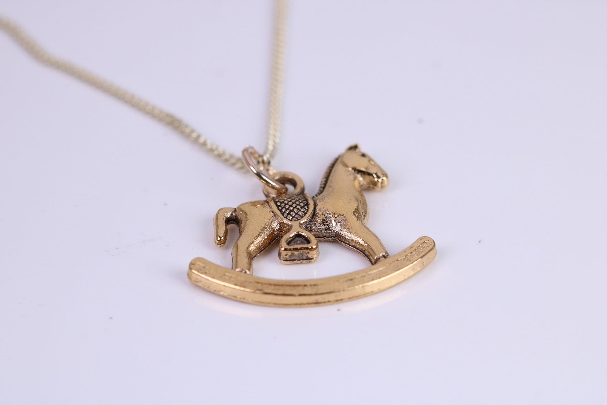 Rocking Horse Necklace, made from solid Cast Yellow Gold, British Hallmarked